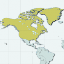 Map of Northern America